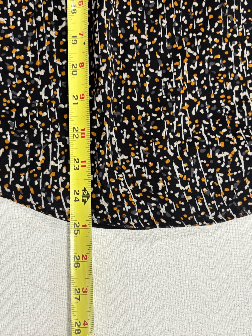 LOFT Black Multi Smocked Ruffle Long-Sleeve Blouse - Picture 6 of 8